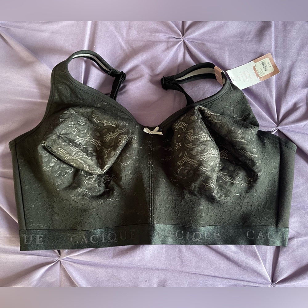 Cacique Black Lace Wireless Bra Intimates